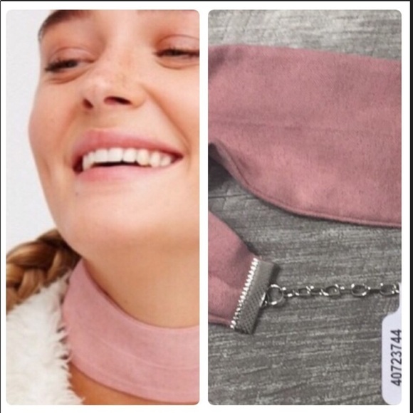 Free People Daisy June Suede Pink Choker - Picture 5 of 11